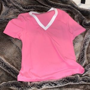 Barbie pink v neck top